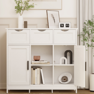 Cabinets With Drawers And Shelves, Living Room, Bedroom, Bathroom Decor Cabinets Furniture Home Decor - White